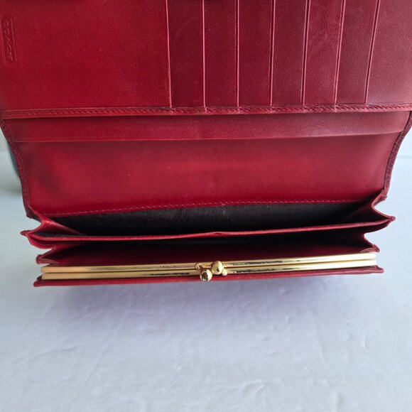 EUC Vintage Coach Madison Envelope Clutch Wallet in Garnet – Made in Italy - Picture 7 of 10